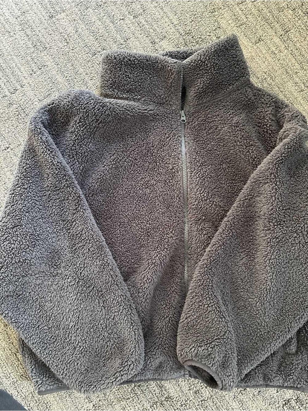 Old Navy Dark Gray Sherpa Zip Jacket